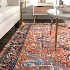 Ferber Oriental Orange Area Rug In 2020 Orange Area Rug Large Area Rugs Colorful Area Rug