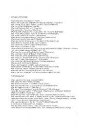 Have fun making trivia questions about swimming and swimmers. Trivia Questions Esl Worksheet By Wibs01
