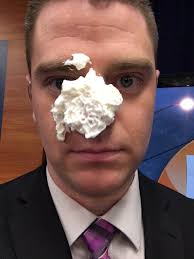 Happy Pi Day! Tyler Mickelson WEAU was REALLY excited to start his day with  a pie challenge... he lost to Courtney Everett.
