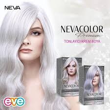 neva color tonlayici krem boya ozel olarak formule edilmis gri pigment icerigi ile sacta istenmeyen sicak renkleri notr sac boyasi sac at kuyrugu sac modelleri