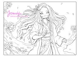 Coloring Pages for Adults Demon Slayer - Etsy