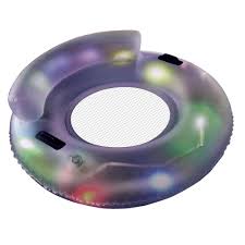 Pool Central 60 25 In Led Lighted Inflatable Floating Lounger Raft 32557604 The Home Depot