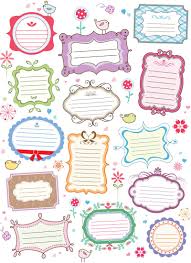 Colorful Decorative Labels Vector Printable Stickers Cute Frames Planner Stickers
