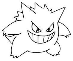 Multiple spikes cover its back, and it has large pointed ears. Coloring Pages Pokemon Gengar Drawings Pokemon