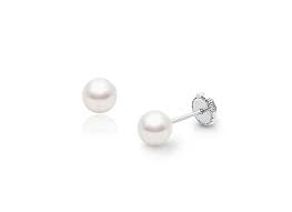 Evolv 14k white gold 1 1/2 carat t.w. 5mm Pearl Stud Earrings Screw Back 14k White Gold