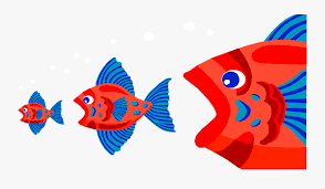 Transparent Eat Clipart - Big Fish Eating Smaller Fish , Free Transparent  Clipart - ClipartKey