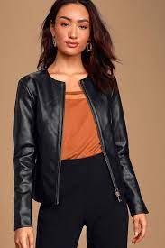 Lulus Exclusive Bold But Chic The Lulus Never Back Down Black Vegan Leather Jacket Is Going To Black Vegan Leather Jacket Leather Jacket Vegan Leather Jacket