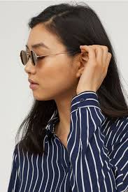 Black And White Striped Shirt Womens Viscose Shirt Dark Blue White Striped Ladies H M Us 1 Outfits With Striped Shirts Blue Striped Shirt Outfit Blue And White Striped Shirt