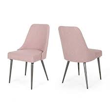 Amazon Com Dawn Modern Fabric Dining Chairs Set Of 2 Light Blush Chairs Modern Fabric Dining Chairs Fabric Dining Chairs Dining Chair Set