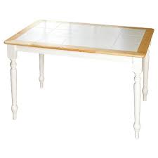 White kitchen table with brown top and white legs images for chart. Tara Tile Top Dining Table White Natural Buylateral Target