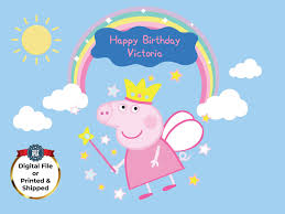 Peppa Pig Inspired Personalized Birthday Party Backdrop Peppa Pig Inspired Birthday Party Back Peppa Pig Happy Birthday Peppa Pig Party Backdrops For Parties