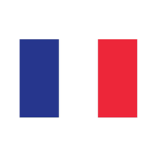Blauw aan de stok, wit in het midden en rood aan de andere kant. Vlag Frankrijk