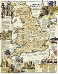 It shares land borders with scotland to the. National Geographic Wall Map Of Medieval England