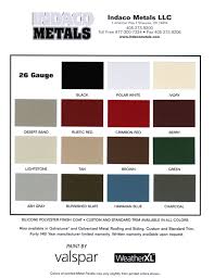7 Metal Colors Roof Sheet Color Chart Sheet