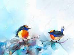 Choose your favorite abstract bird paintings from 16,515 available designs. Abstract Colorful Oil Acrylic Painting Of Bird And Spring Flower Stock Photo Picture And Royalty Free Image Image 143038147