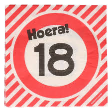 Verkeersbord Servetten 18 Jaar D Solow