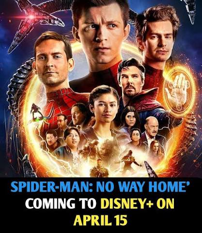 SPIDER-MAN: NO WAY HOME' finally swings into Disney+ this April! 🕸️ After  nearly five years of distribution delays and streaming rights  complications, 'SPIDER-MAN: NO WAY HOME' is officially joining the Disney+  library