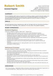Assistant registrar, ref# 937651, 07/29/14. Assistant Registrar Resume Samples Qwikresume