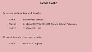 Contoh surat kuasa pengurusan balik nama sepeda motor. Contoh Surat Kuasa Balik Nama Rekening Listrik
