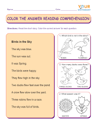 printable kindergarten reading comprehension worksheets