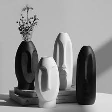 Abstract Contemporary Human Face Handmade Ceramic Vase Modern Art Pottery Vase En Ceramique Ceramique Ceramique Faite A La Main