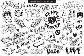 Grunge Graffiti Doodles Vector Pack Graffiti Doodles Tattoo Flash Art Doodle Tattoo