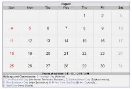 August 2019 Canada Holidays Calendar Holiday Calendar Holiday Calendar Printable Calendar