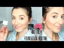 Dewy Foundation Routine Using Bio Oil Youtube Oil Skin Care Routine Foundation Routine Bio Oil