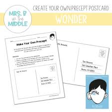 Then, all you need to do is upload that special someone's best photo, insert their name (s) to the front and add your personal message on the back. Wonder R J Palacio Create Your Own Precept Postcard By Mrs B In The Middle