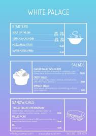 Pasta Menu Table Card A4 Blue Theme In 2020 Menu Design Template Pasta Menu Menu Template