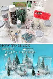 Diy Waterless Snow Globes Christmas Snow Globes Snow Globe Crafts Globe Crafts