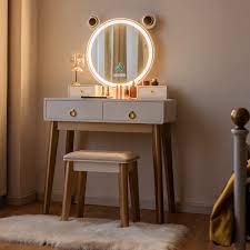 Product title ktaxon elegance white dressing table vanity table and stool set wood makeup desk with 4 drawers & mirror average rating: Costway Vanity Dressing Table Set Touch Screen Dimming Mirror W Bluetooth Speakers Hw65992us Wh Dressers Aliexpress