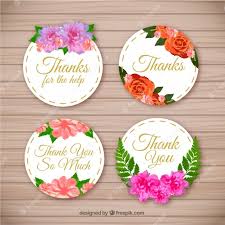 I love to print my own stickers. Free Vector Pack Of Beautiful Thank You Stickers With Flowers