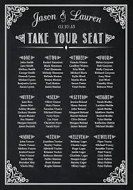 wedding seating plan chart chalkboard poster print sign