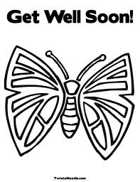 Butterfly Get Well Soon Coloring Pages Insect Coloring Pages Birthday Coloring Pages Butterfly Coloring Page