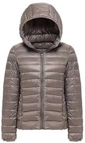Sawadikaa Women S Packable Puffer Padded Hooded Lightweight Short Down Puffer Jacket Coat Khaki Medium Jackets For Women Down Jacket Coats Jackets Women