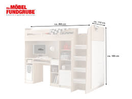 Insbesondere kinder finden ein hochbett toll und gestalten es schnell zu einem spielbett um, indem sie darunter höhlen bauen oder piratenschiff spielen. Hochbett Mit Schreibtisch 90 X 200 Cm Sonoma Eiche Weiss Kinderbett Unit 1026000300