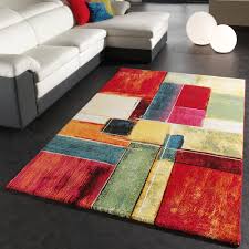 Designer teppich kurzflor wohnzimmer meliert multicolour bunt ausverkauf. Wohnzimmer Teppich Modern Karo Muster Kurzflor Teppich De