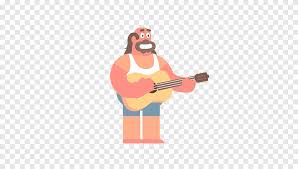 acoustic guitar animation illustration flat uncle orange poster png pngegg acoustic guitar animation illustration