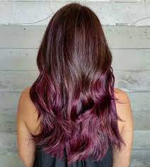 Brown And Purple Purple Balayage Dip Dye Hair Mermaid Hair Color