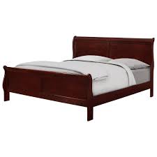 Traditional louis philippe eastern king sleigh bed durable hardwood and oakum veneers in cherry finish comes with eastern king size headboard, footboard, rails and slats mattress and box spring not included requires assembly more. Crown Mark Louis Philip King Sleigh Bed In Cherry B3850