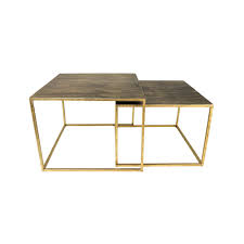 Top features mosaic tile effect. Square Coffee Table 55x55x42 50x50x37 Antique Gold Set Of 2 Coffee Side Tables Henk Schram Meubelen