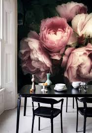 Large Flower Wallpaper Large Flower Mural Peel And Stick Etsy Black Floral Wallpaper Large Flower Wallpaper Wall Wallpaper