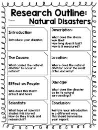 Report Outline Natural Disasters Research Outline Teaching Writing Natural Disasters