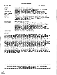 ED 240 584 AUTHOR TITLE INSTITUTION SPONS AGENCY PUB DATE NOTE PUB TYPE  DOCUMENT RESUME CS 208 143 Cronnell, Bruce; And Others C
