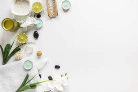 Top View Of Spa Element Collection Beauty Products Photography Flower Logo Design Floral Border Design