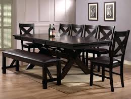 Avondale (macy's) table & bench with fabric chairs from target. 8 Piece Dining Room Set Crown Mark 8 Piece Dining Table Chair Bench Layjao