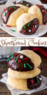 Chocolate Dipped Shortbread Cookies Recipe Chocolate Dipped Cookies Delicious Christmas Cookies Cookie Recipes