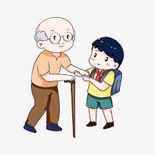 ومن ناحية رسم الكرتون مساعدة الرجل العجوز الطريق احترام المسنين مساعدة كبار السن على الطريق طالب المدرسة الابتدائية الرجل العجوز المرسومة مرسومة باليد نسخة q how to draw hands family drawing