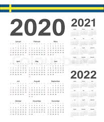 Set Of Simple Swedish 2020 2021 2022 Stock Vector Colourbox